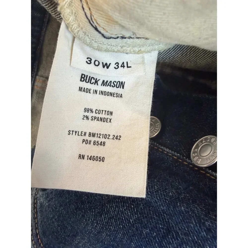 Buck Mason Classic Button Fly Ford Standard Medium Wash Japanese Denim NWT 30x30
